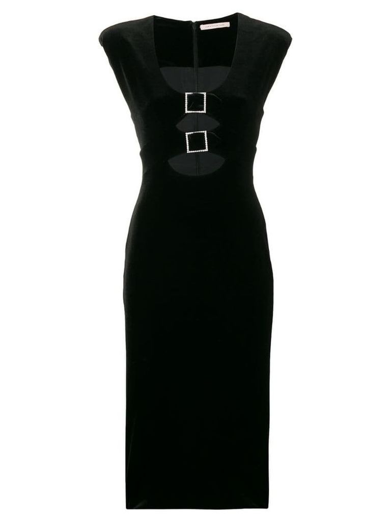 Christopher Kane velvet crystal buckle dress - Black