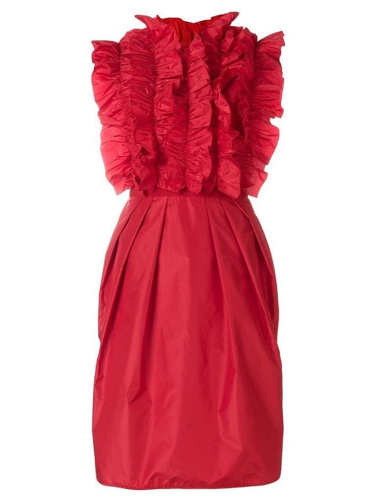 Giambattista Valli ruffled front dress - Red
