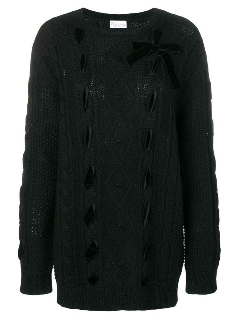 Red Valentino cable knit jumper - Black