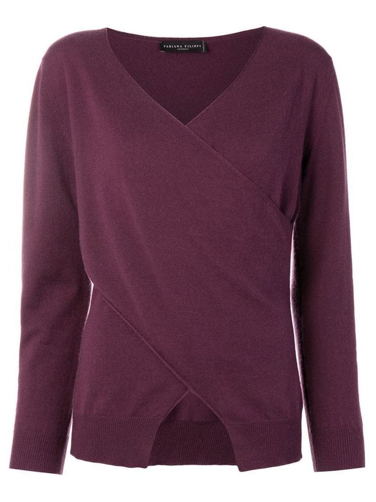 Fabiana Filippi wrap-front cashmere sweater - Purple