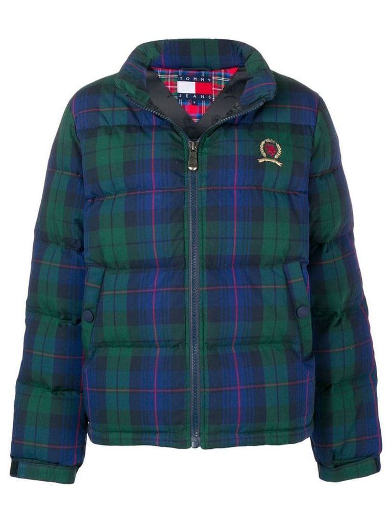Tommy Jeans plaid puffer jacket - Blue