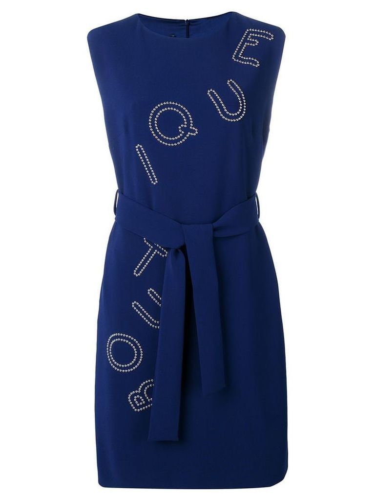 Boutique Moschino studded logo dress - Blue
