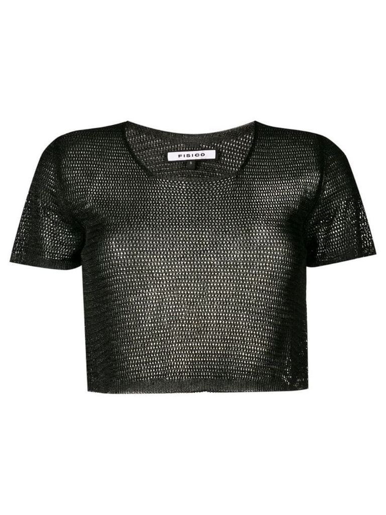 Fisico mesh knit cropped top - Black