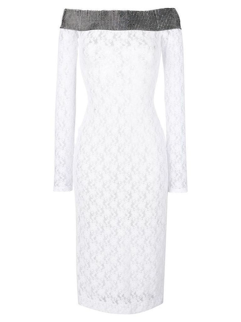 Christopher Kane stretch lace crystal dress - White