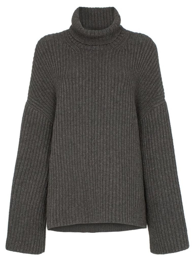 Nanushka Raw ribbed knitted turtleneck jumper - Grey