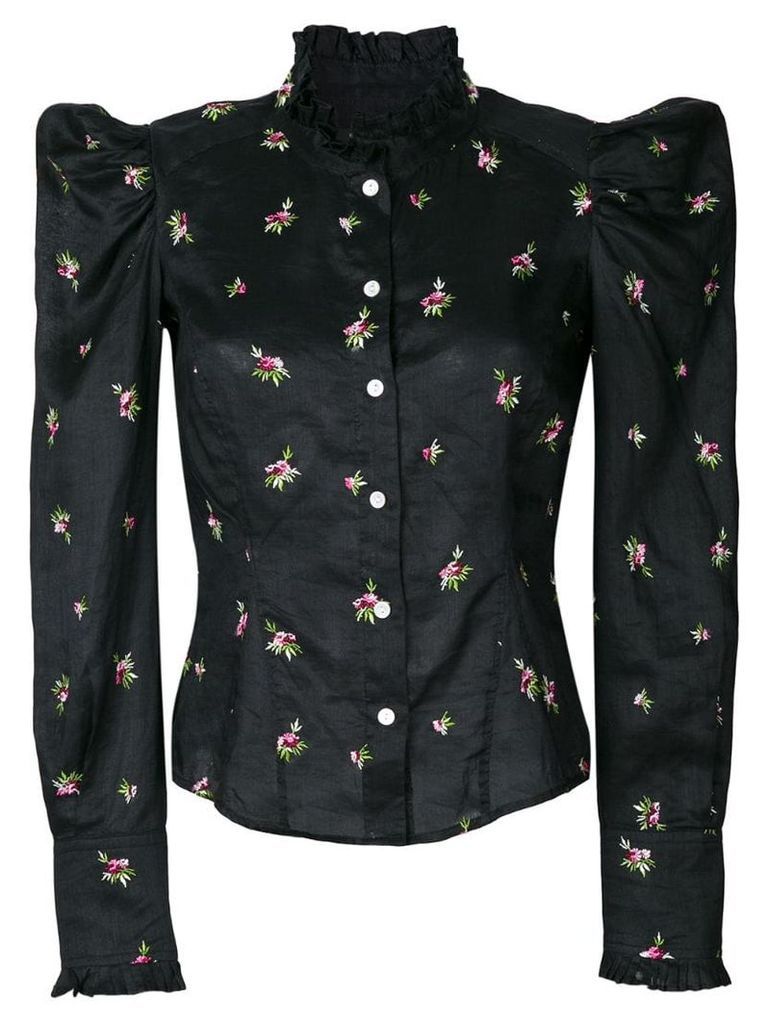 Isabel Marant floral embroidered shirt - Black