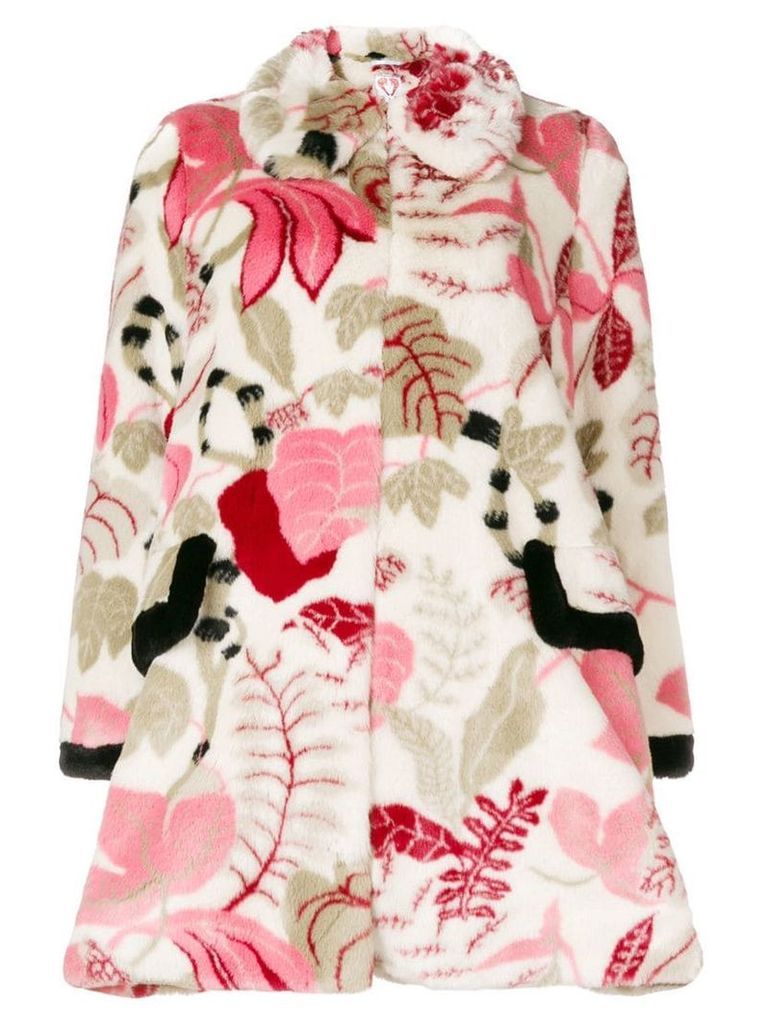 Shrimps textured floral print coat - Multicolour