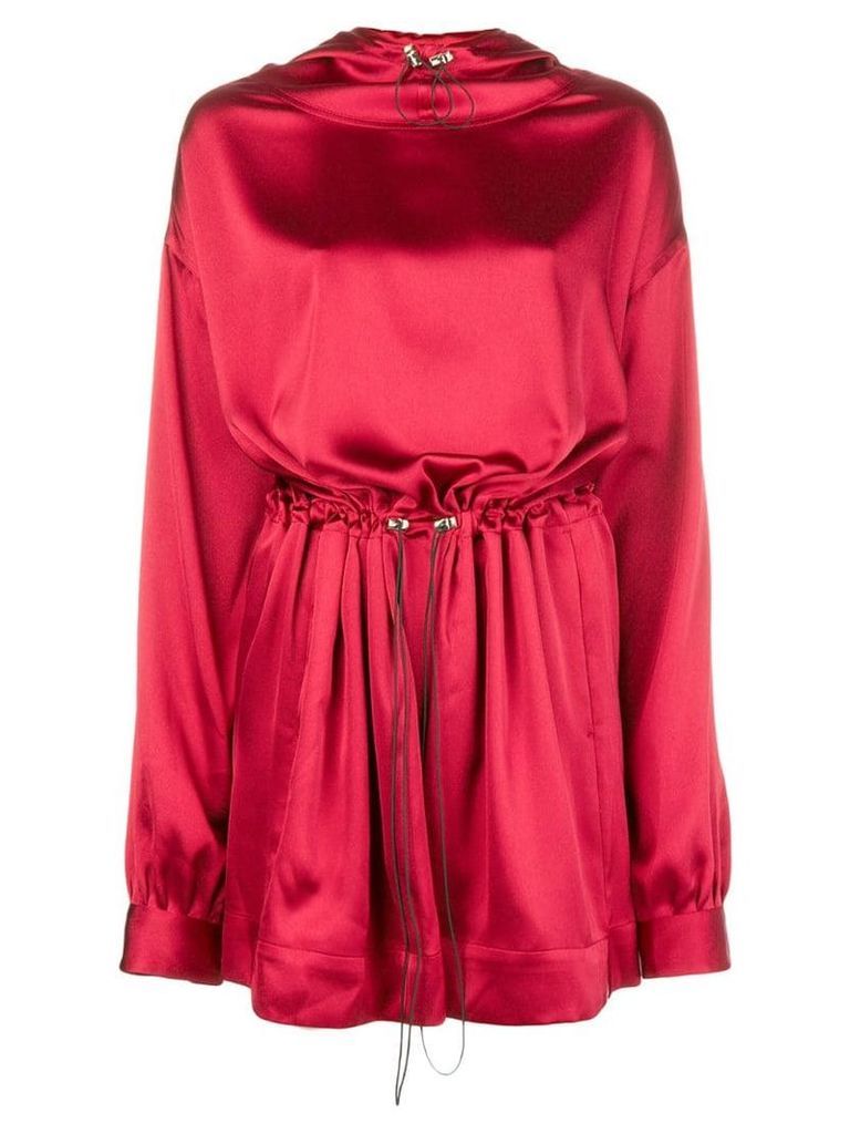 Rouge Margaux hooded drawstring dress - Red