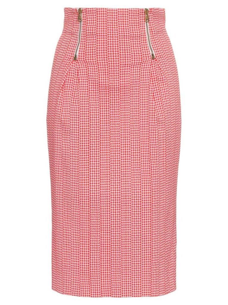 Versace Houndstooth pencil skirt - Red