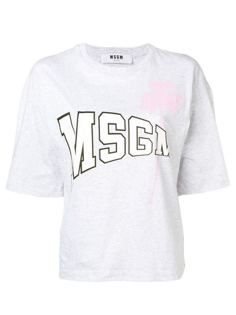 MSGM logo print T-shirt - Grey