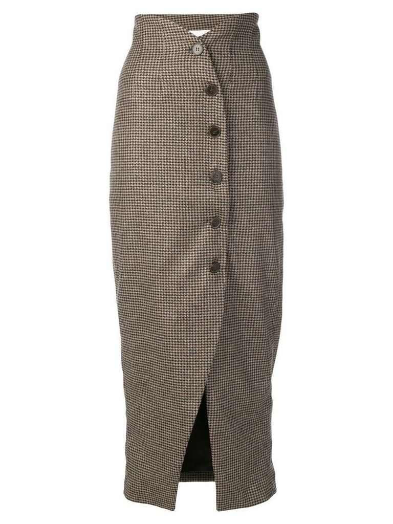 Nanushka houndstooth button skirt - Neutrals