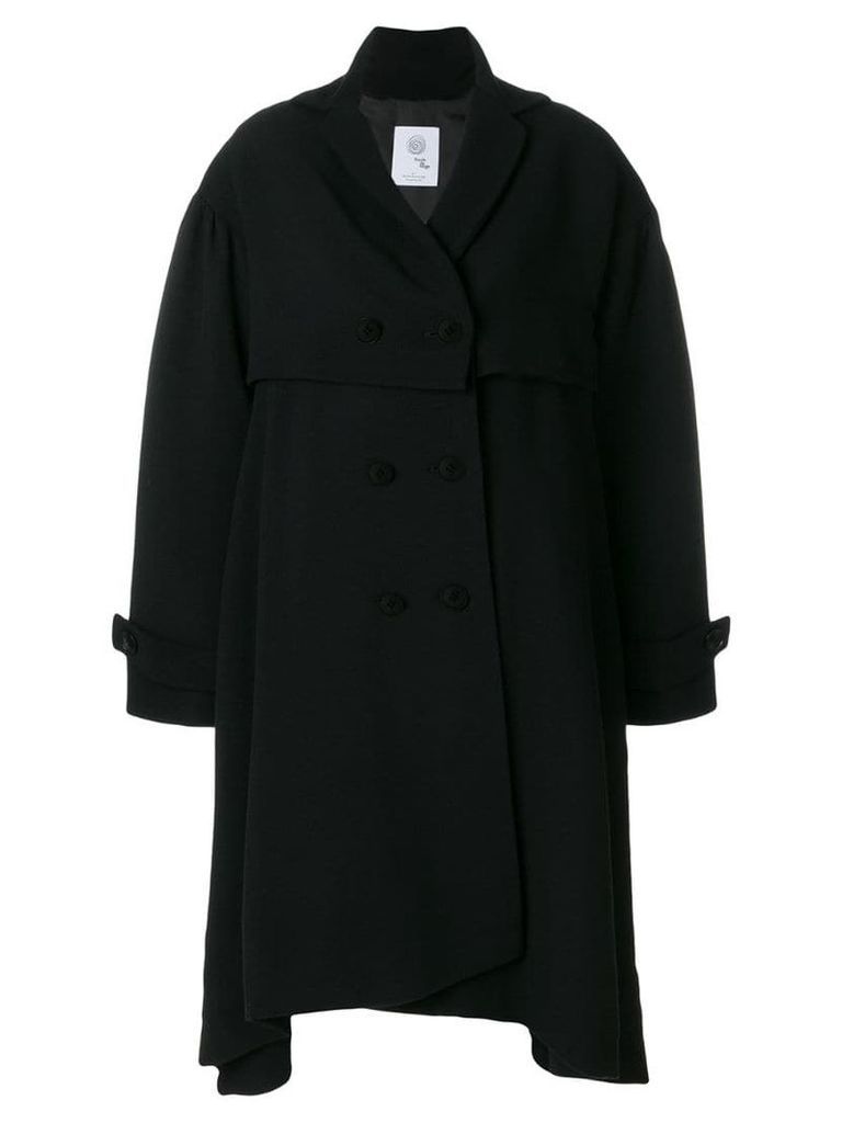 Boule De Neige double breasted asymmetric coat - Black