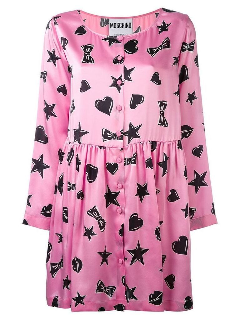 Moschino heart print dress - Pink