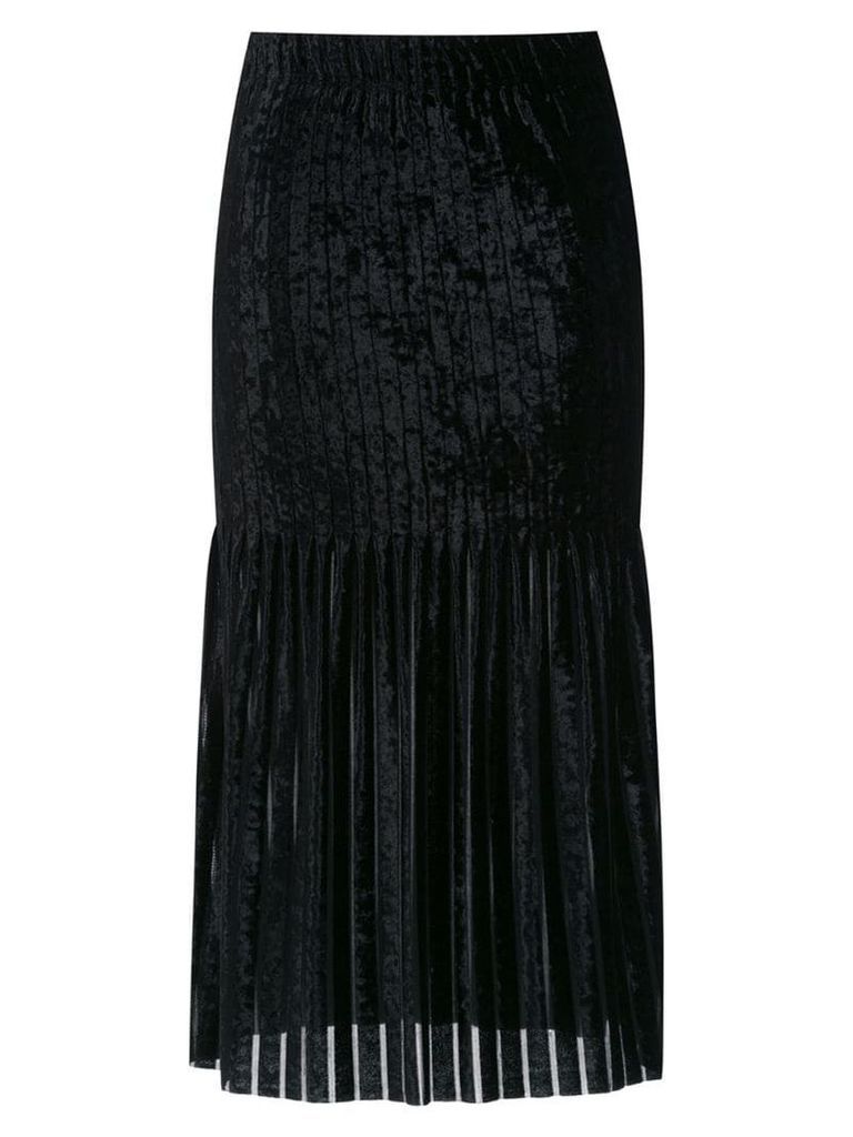 À La Garçonne striped velvet skirt - Black
