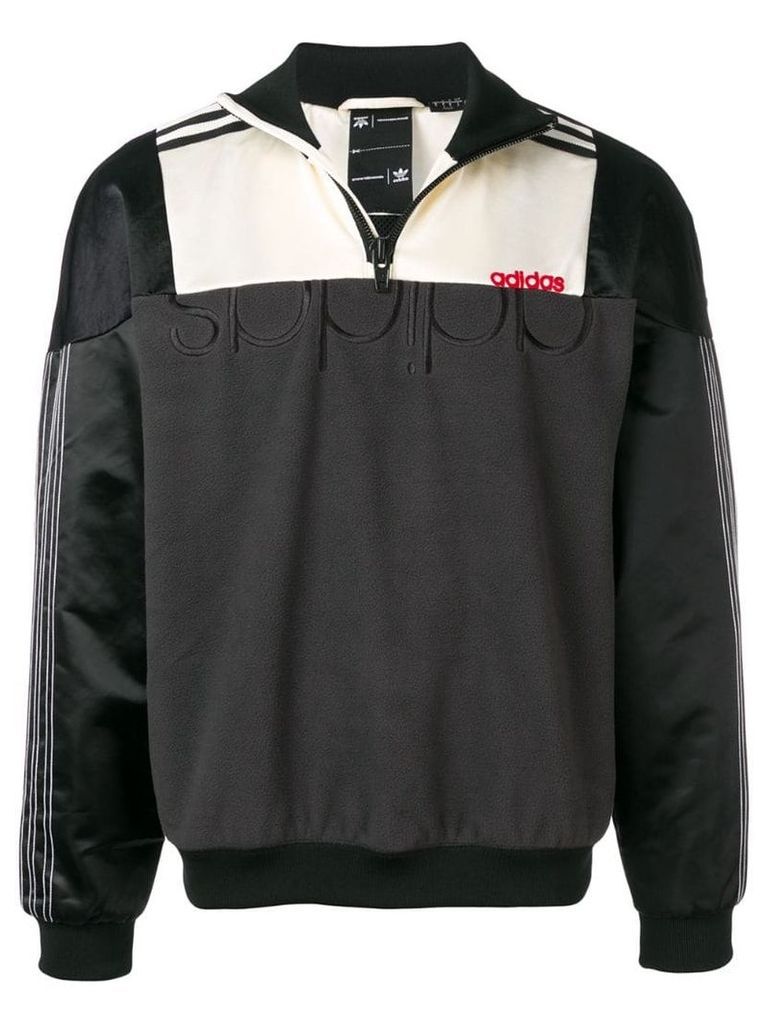 Adidas Originals By Alexander Wang colour-block zip sweatshirt - Black