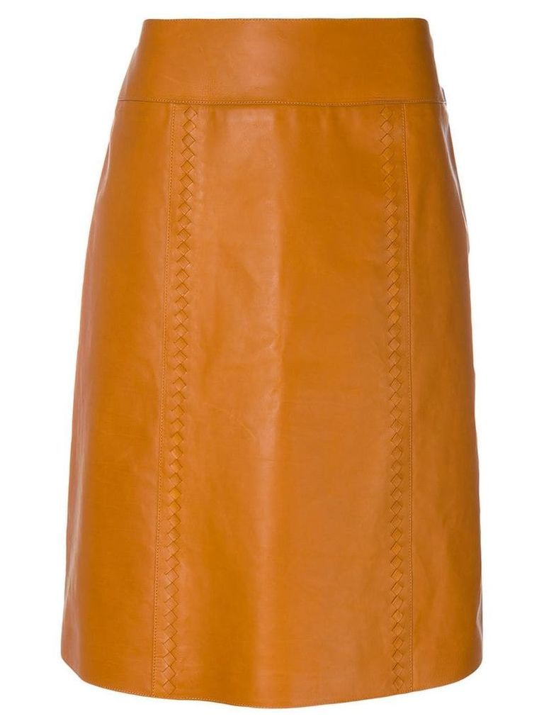 Bottega Veneta Leather midi skirt - Brown