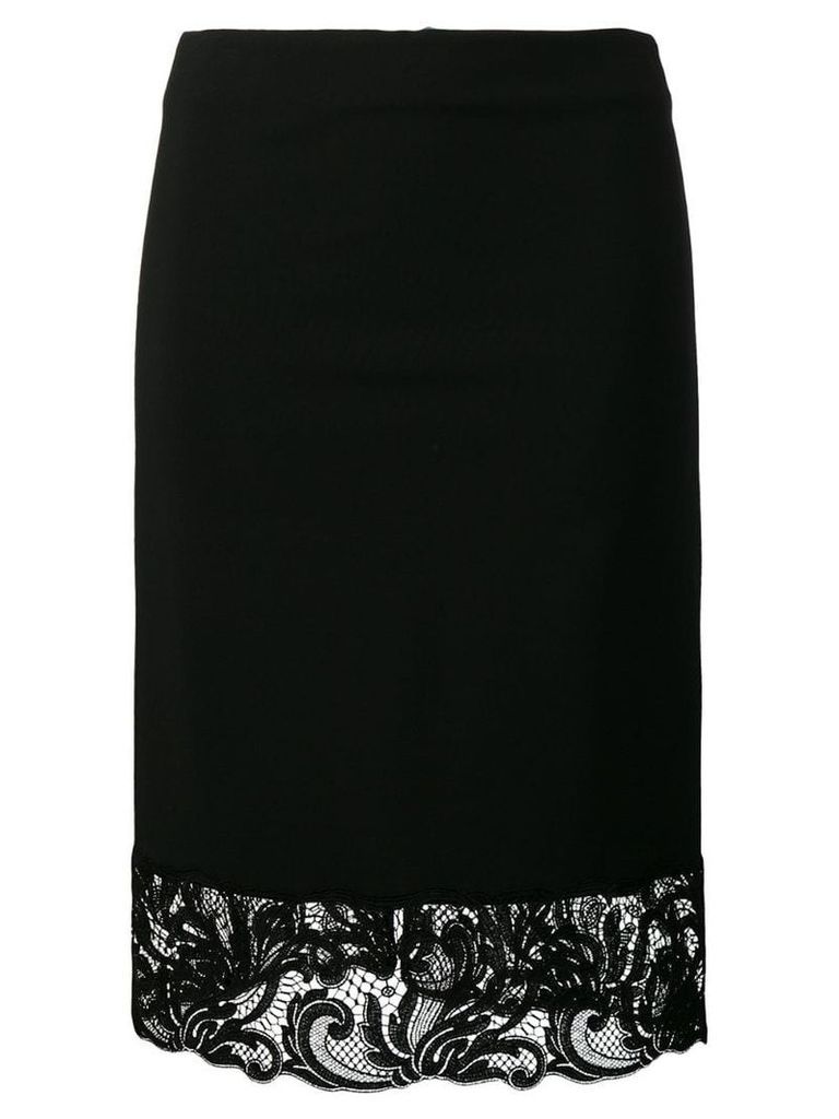 Versace lace trim pencil skirt - Black