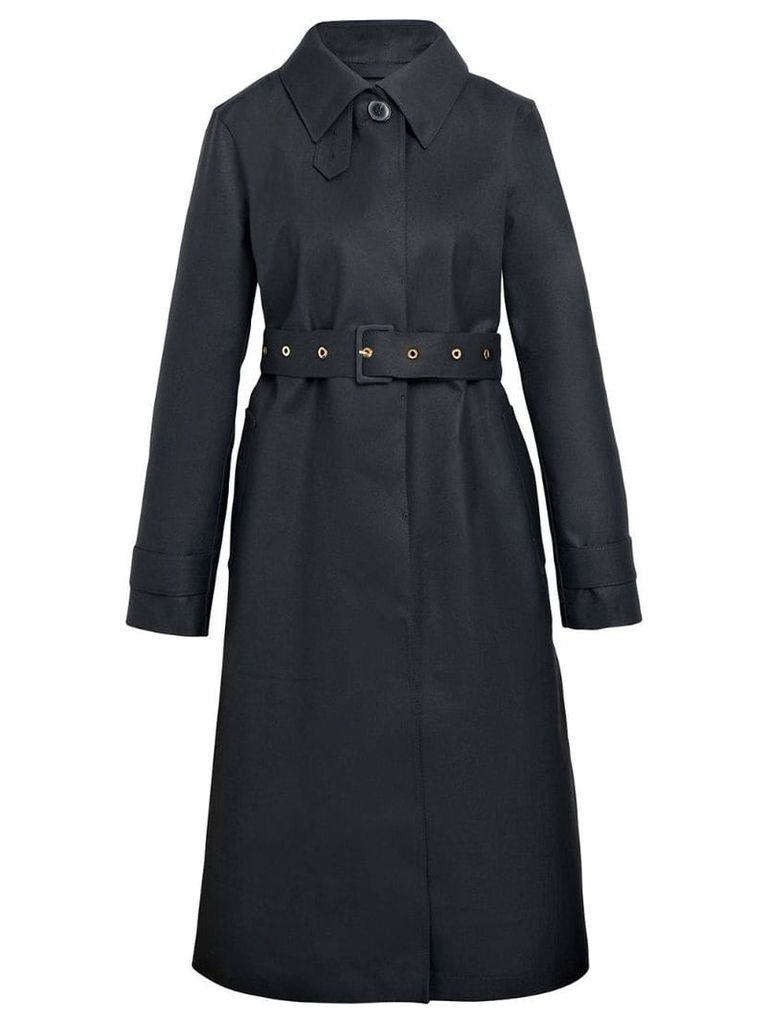 Mackintosh Black Bonded Wool Fly-Fronted Trench Coat LR-061