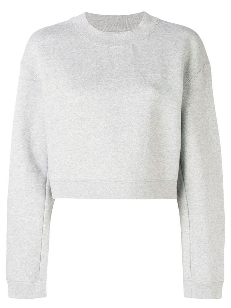 Alexander Wang cropped logo sweatshirt - Grey