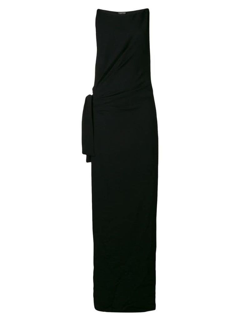 Tom Ford slip-on long dress with knot detail - Black