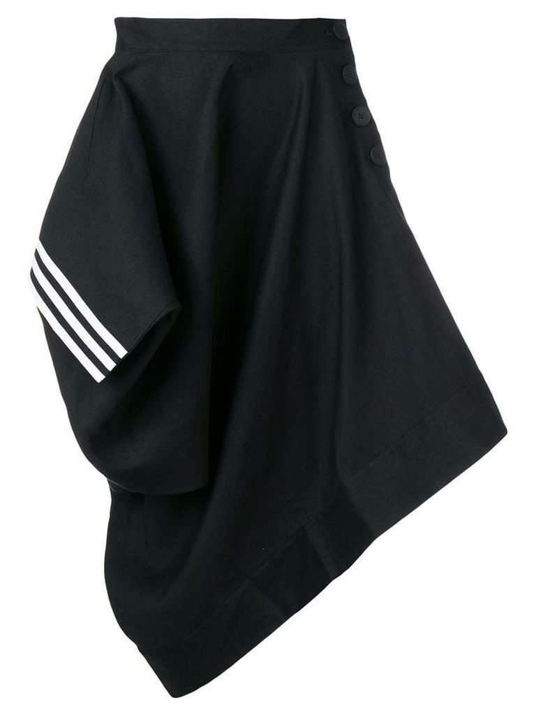 Y-3 asymmetric draped skirt - Black