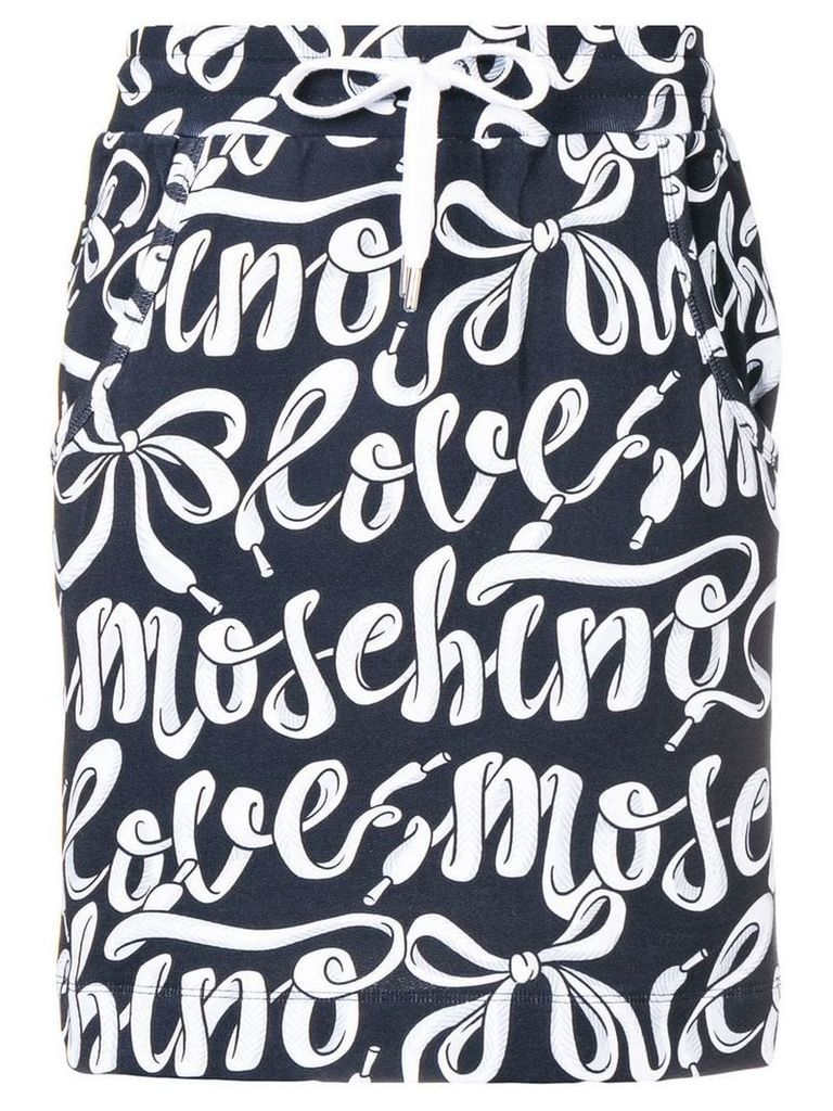 Love Moschino high waisted logo print skirt - Black