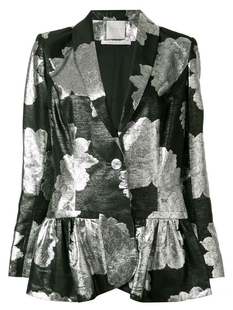 Ingie Paris floral metallic blazer - Black