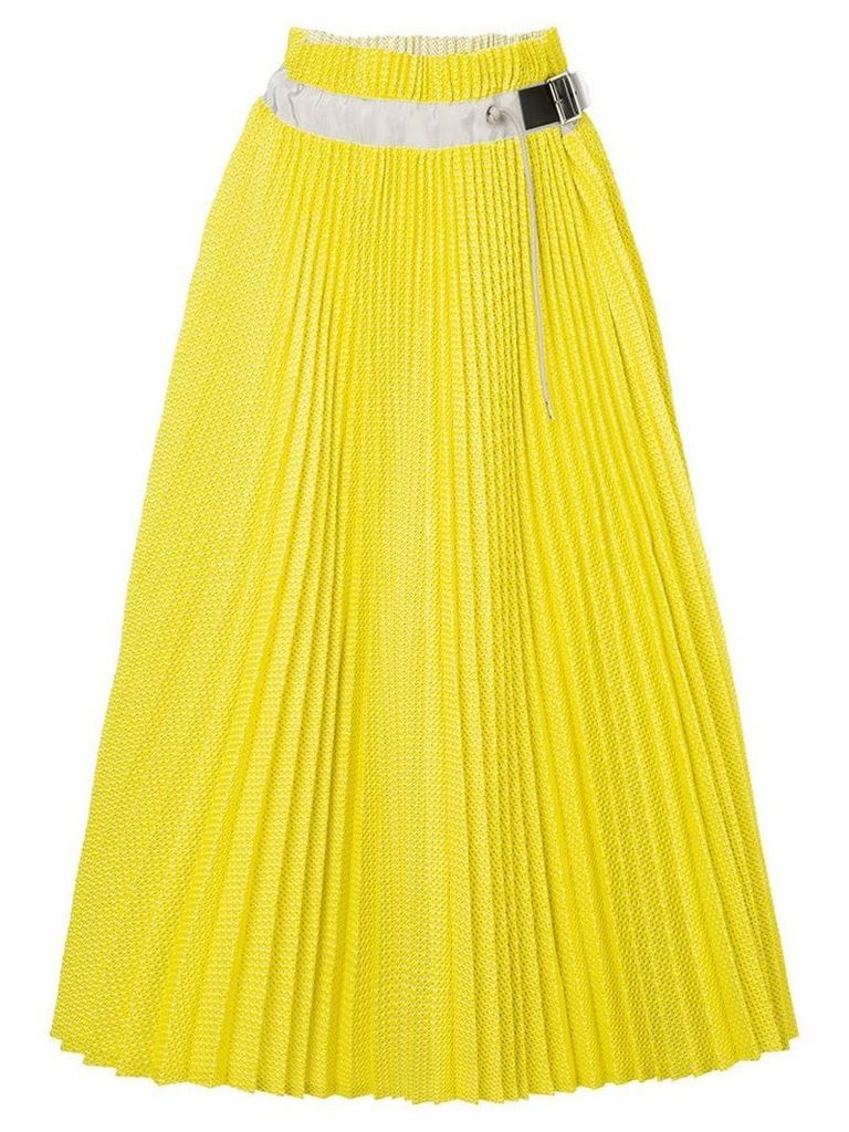 Sacai pleated midi skirt - Yellow