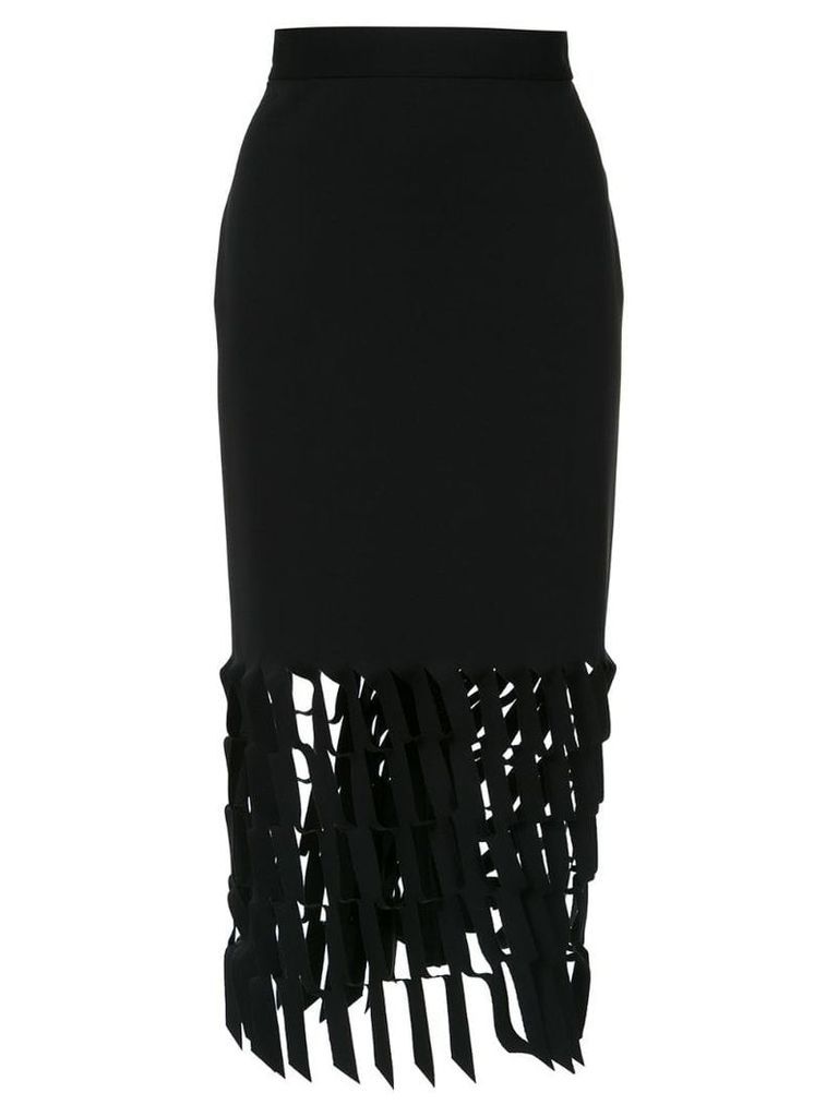 Gloria Coelho cut out pattern midi skirt - Black