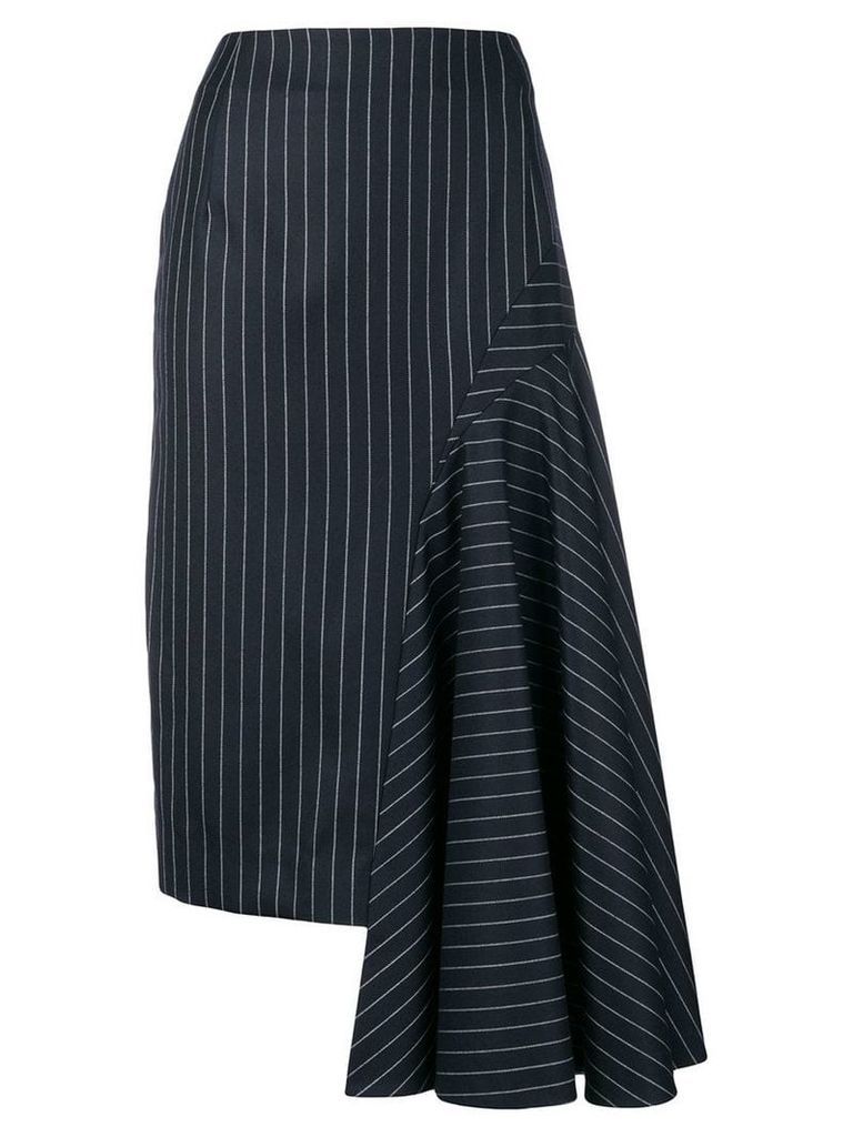 Thom Browne draped chalk stripe skirt - Blue