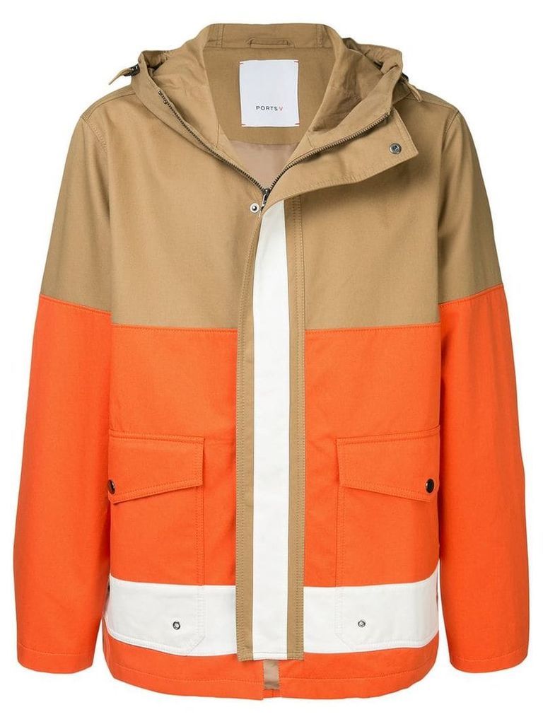Ports V hooded coat - Brown