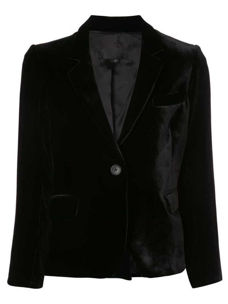 Nili Lotan cropped sleeves velvet blazer - Black