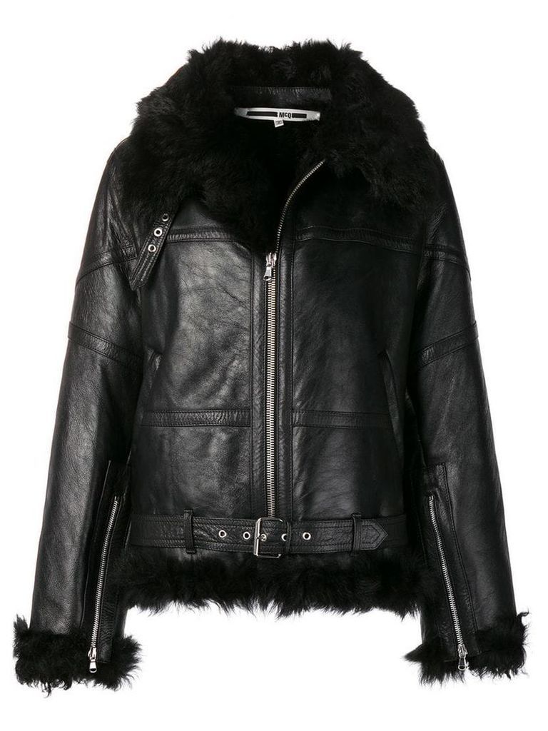 McQ Alexander McQueen zipped shearling jacket - Black