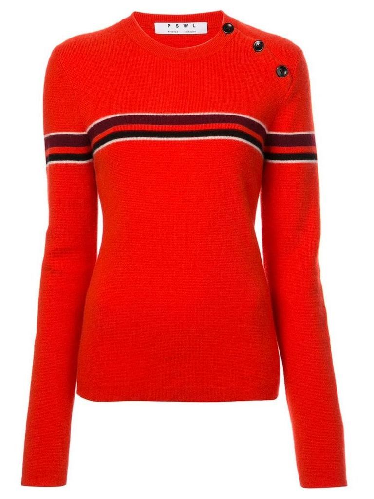 Proenza Schouler PSWL Merino Cashmere Stripe Sweater - Red