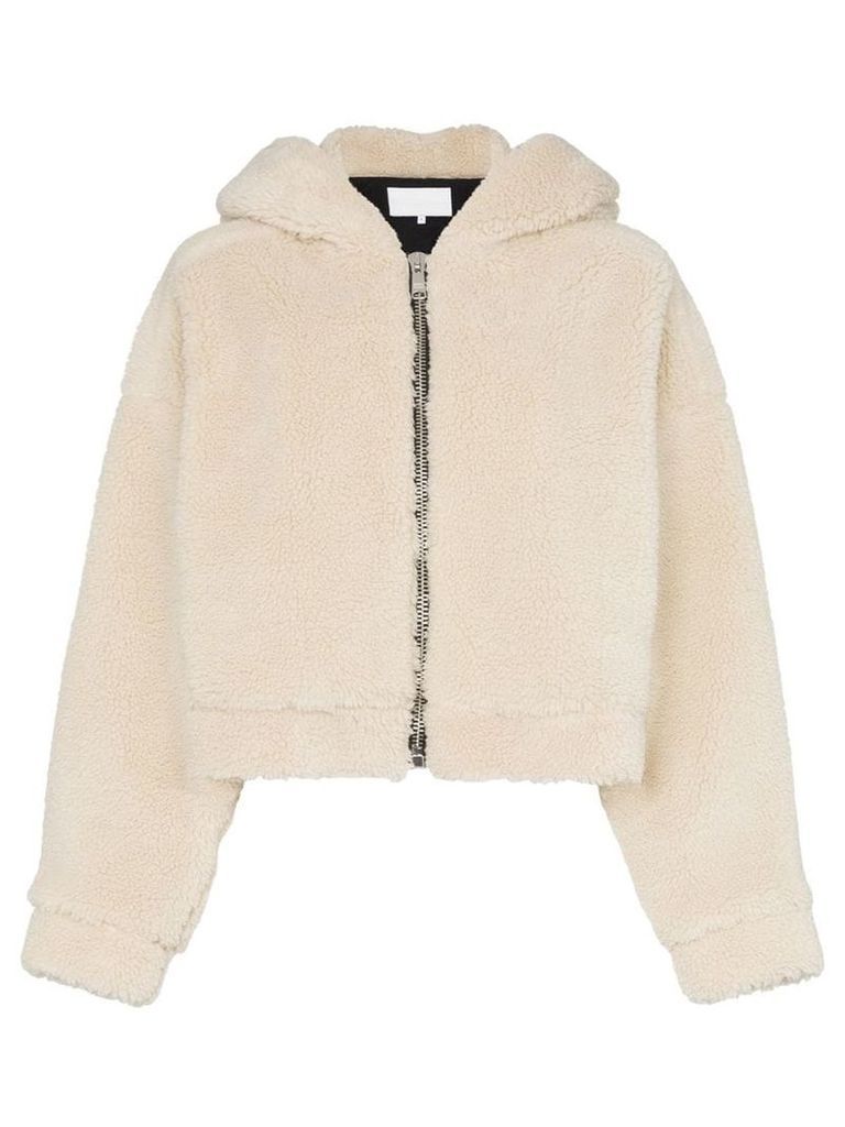 Re/Done faux fur hooded jacket with ears - Neutrals