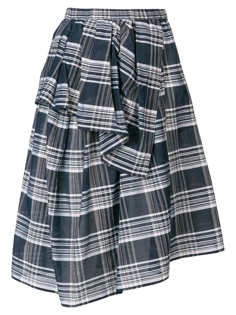 Christian Wijnants checked wrap-style skirt - Blue