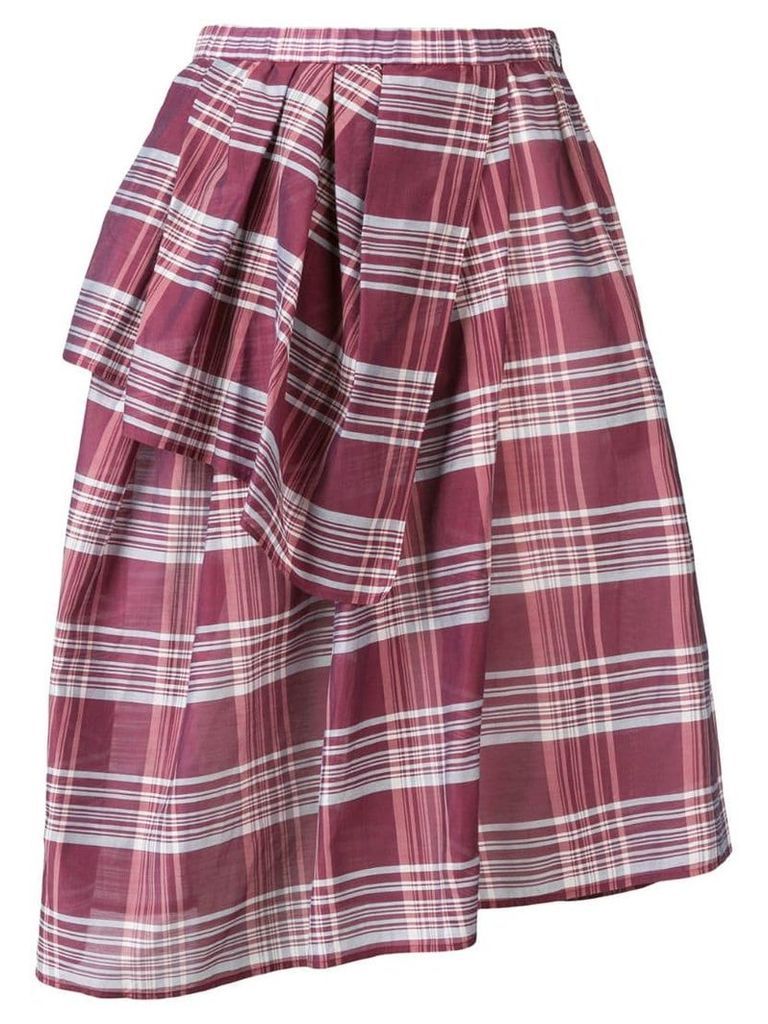 Christian Wijnants checked wrap-style skirt - Red