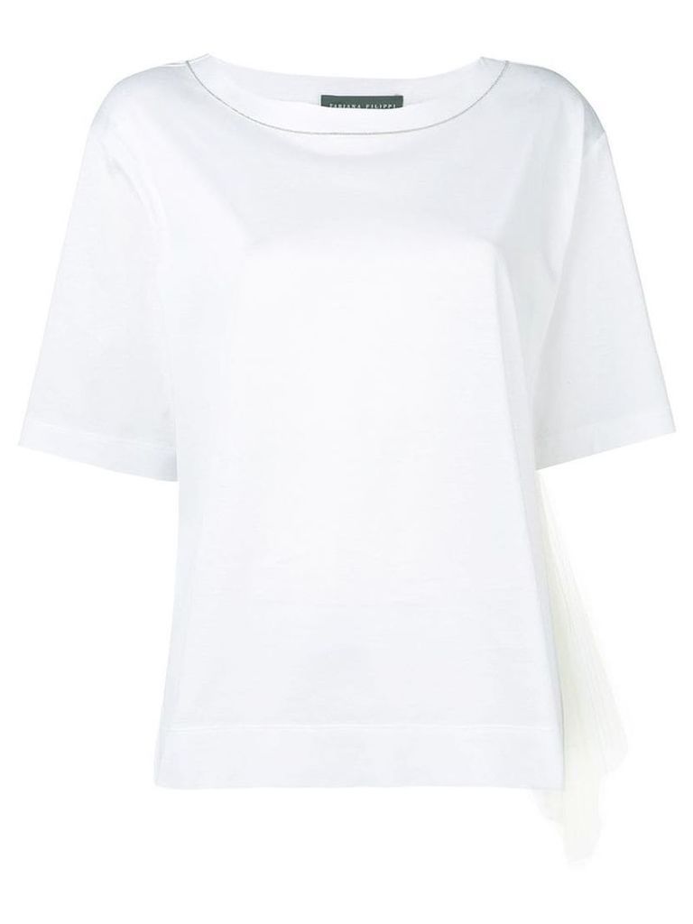 Fabiana Filippi mesh side panel T-shirt - White