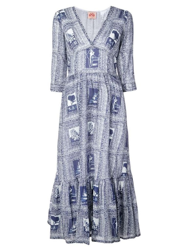 Le Sirenuse Italy print full dress - Blue