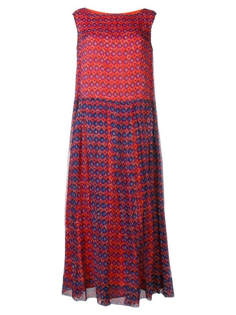 Aspesi geometric print maxi dress - Red