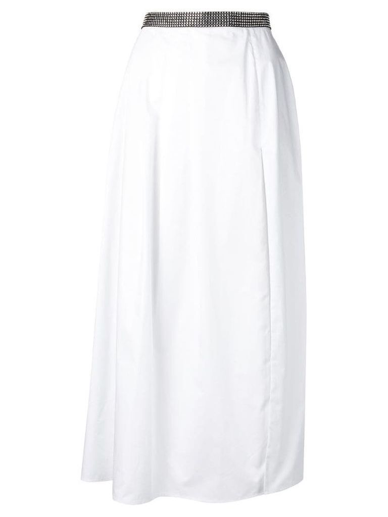 Christopher Kane crystal poplin skirt - White