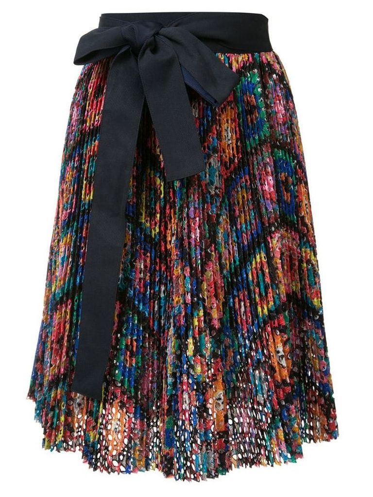 Sacai ribbon-tie skirt - Multicolour