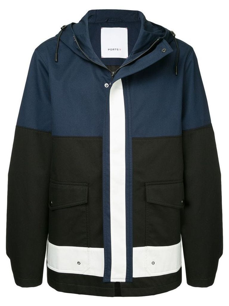 Ports V hooded coat - Black