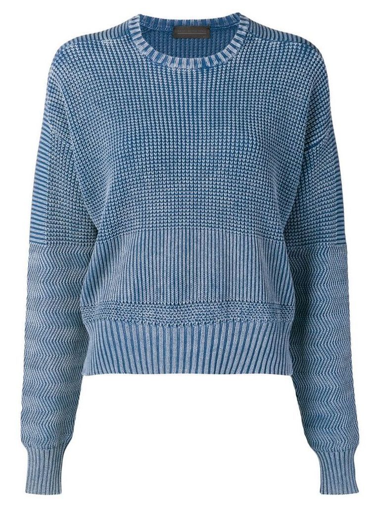 Diesel Black Gold boxy pullover in military-stitch cotton - Blue