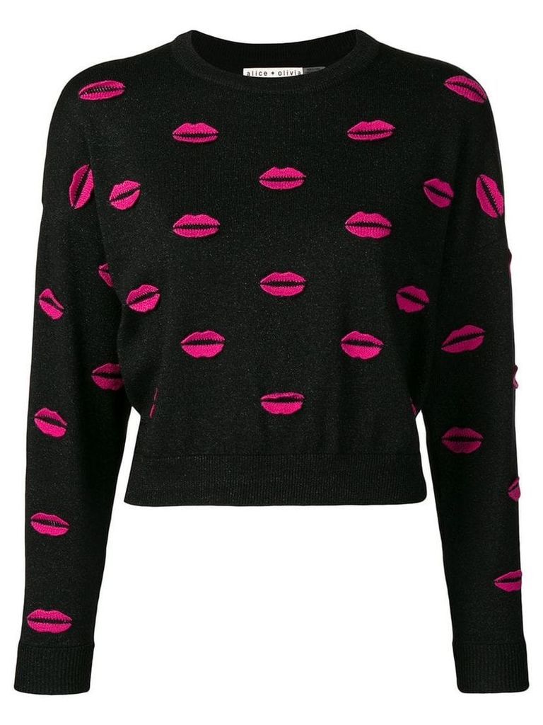 Alice+Olivia Lips sweater - Black