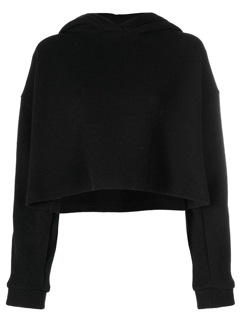 Christopher Kane crystal sleeve knitted hoodie - Black