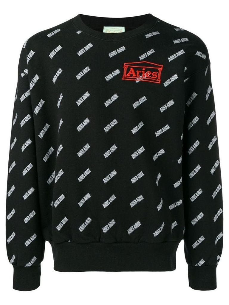 Aries logo embroidered sweatshirt - Black