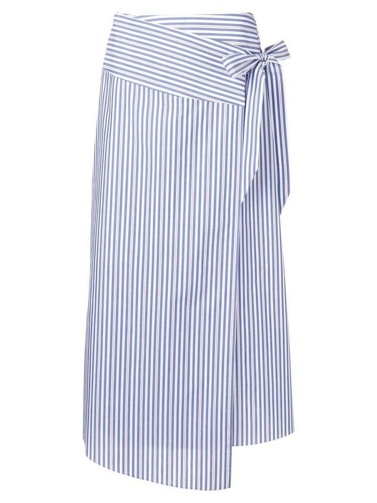 Vivetta striped poplin midi skirt - White