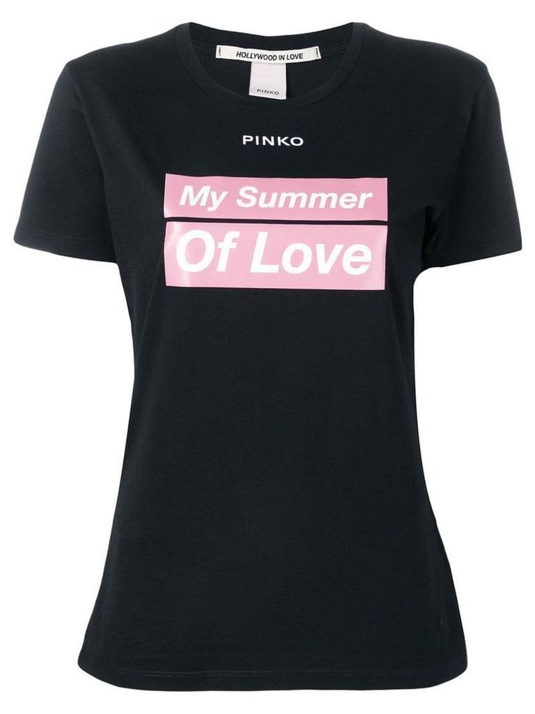 Pinko slogan short-sleeve T-shirt - Black