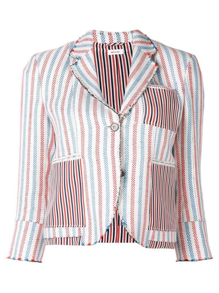 Thom Browne Inside-Out Wide Stripe Sport Coat - White